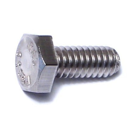 Midwest Fastener 18-8, 1/4"-20 Hex Head Cap Screw, Plain Stainless Steel, 5/8 in L, 50 PK 50520